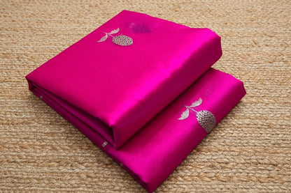 Pink Pure Chanderi Mulberry Silk Saree