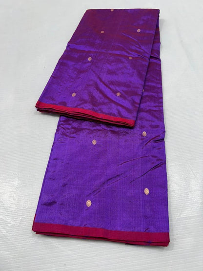 Purple Pure Chanderi Mulberry Silk Saree