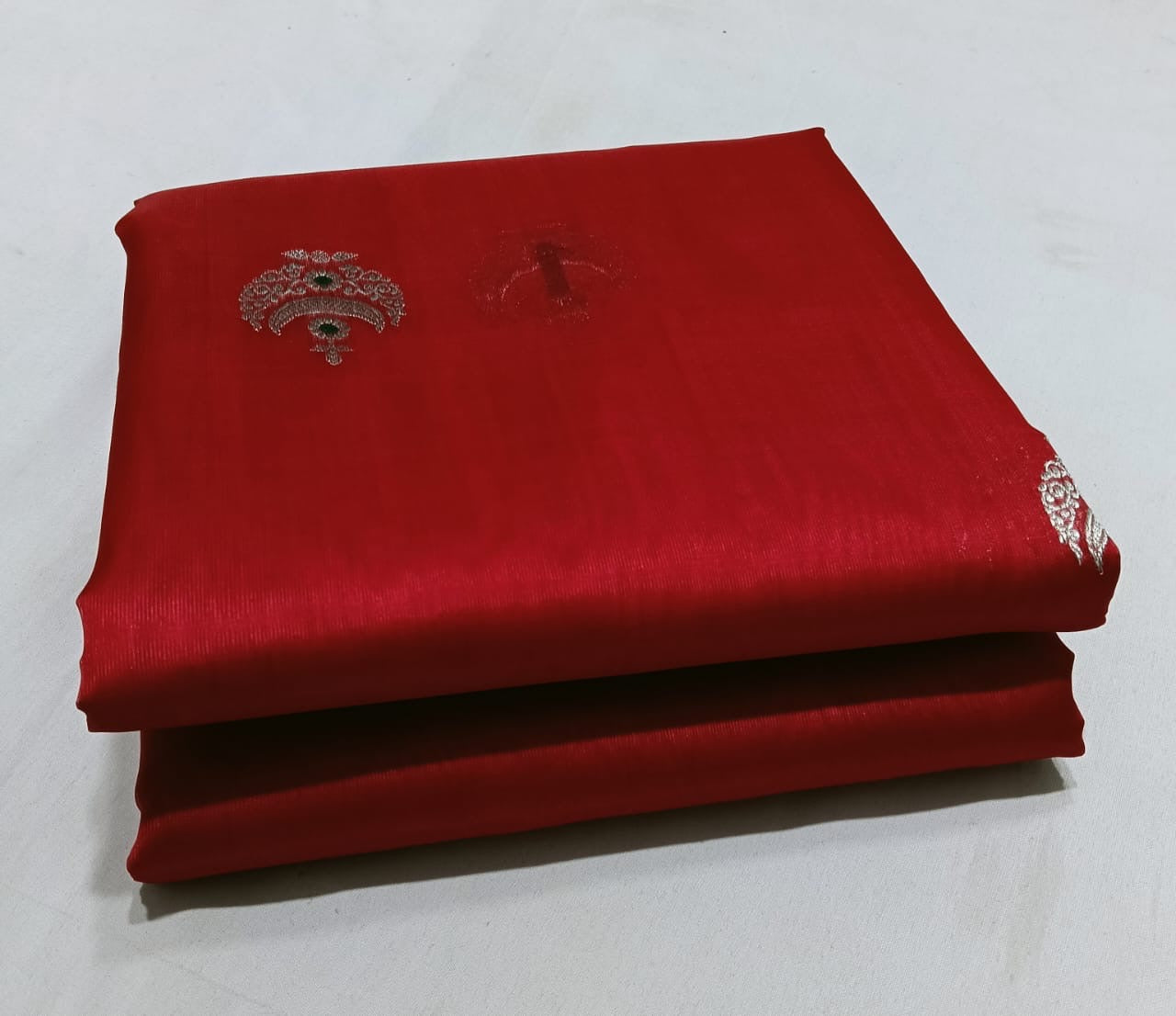 Red Pure Chan Mulberry Silk Saree