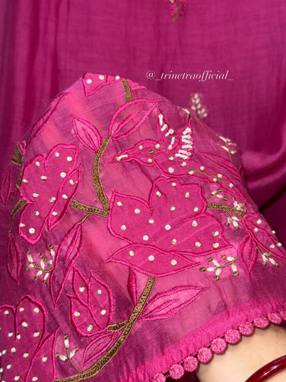 Rani pink elegance in every thread 💖✨